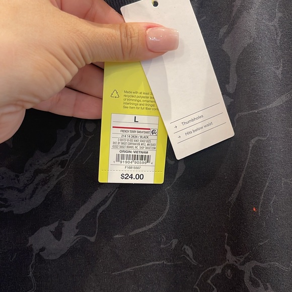 NWT All in Motion Womens Size L Sweatshirt Marble Black - Picture 5 of 6